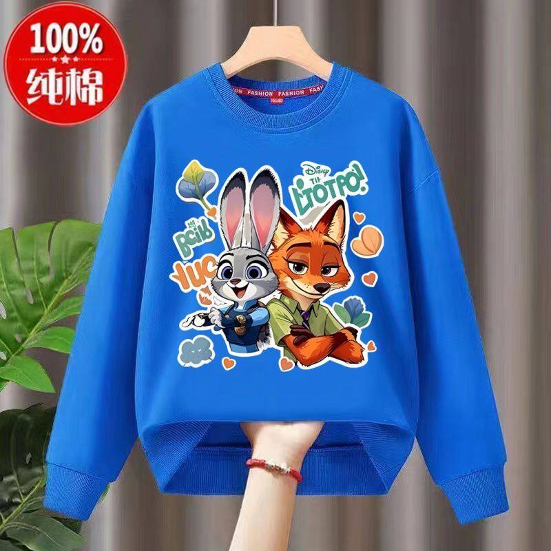 Zootopia疯狂动物城2儿童衣服加绒男女童上衣尼克朱迪童装卫衣潮