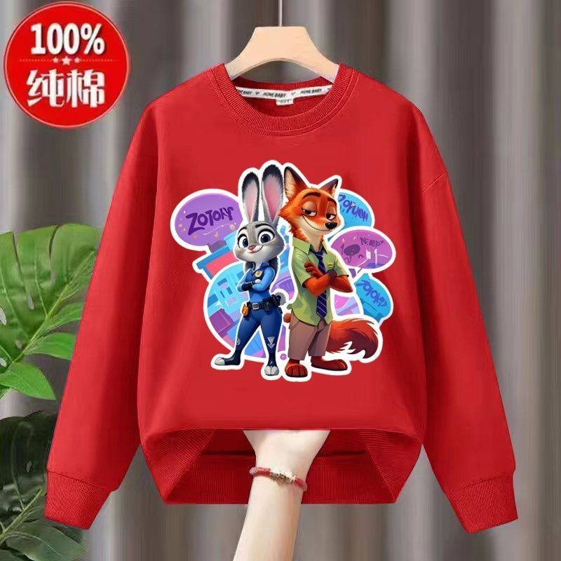 Zootopia疯狂动物城2儿童衣服加绒男女童上衣尼克朱迪童装卫衣潮