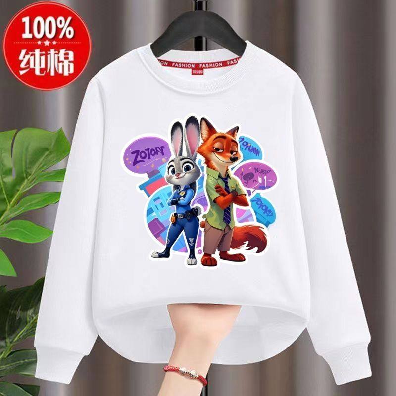 Zootopia疯狂动物城2儿童衣服加绒男女童上衣尼克朱迪童装卫衣潮