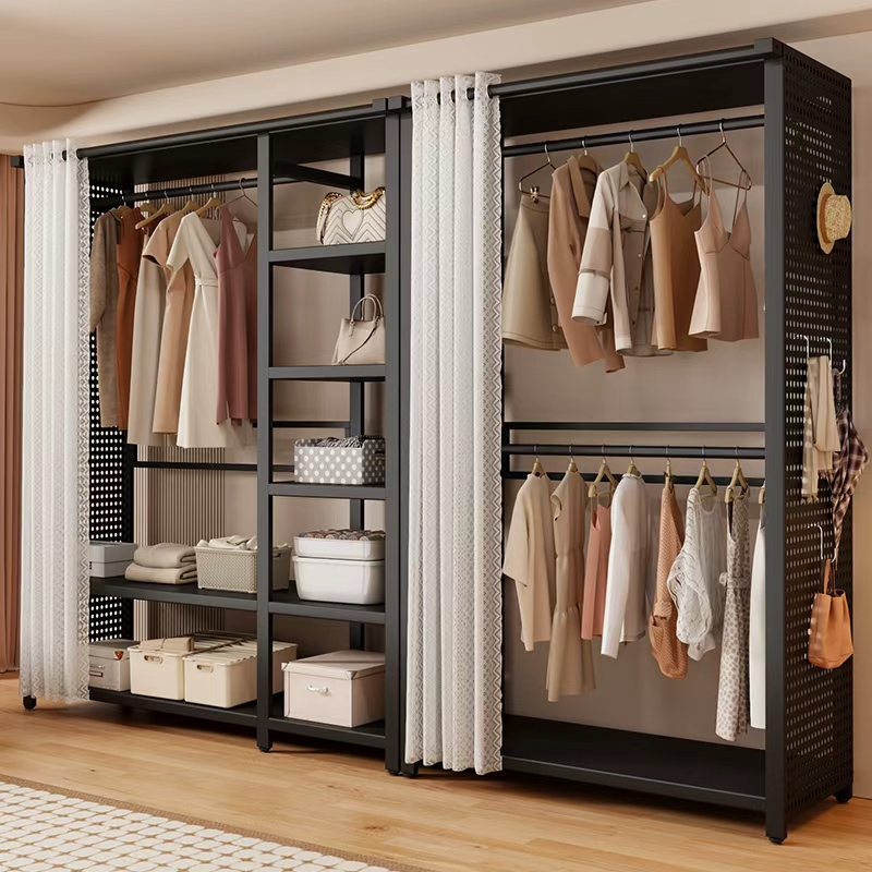 衣架落地开放式2025新款衣柜碳钢