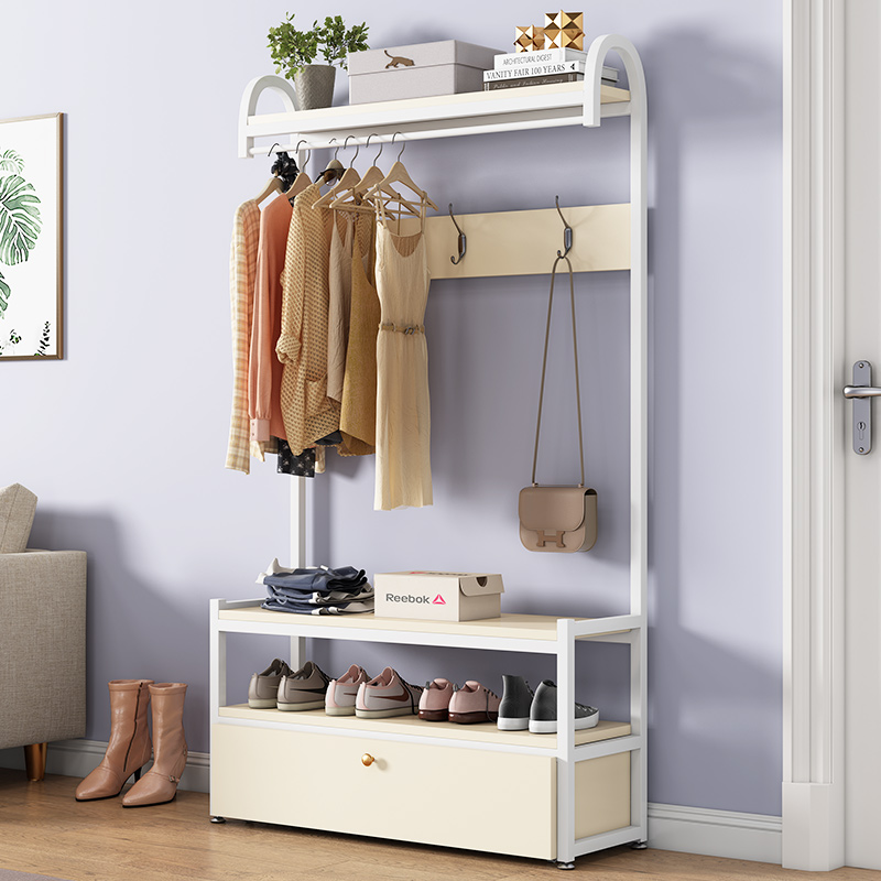 入户玄关挂衣架衣帽架带储物格
