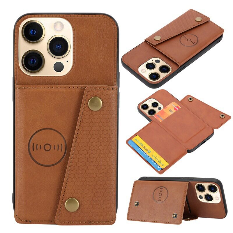 适用苹果16手机壳收纳零钱包14promax卡包iPhone13mini插卡12卡夹XS证件XR钥匙8plus卡套i14支架7P口袋11男女