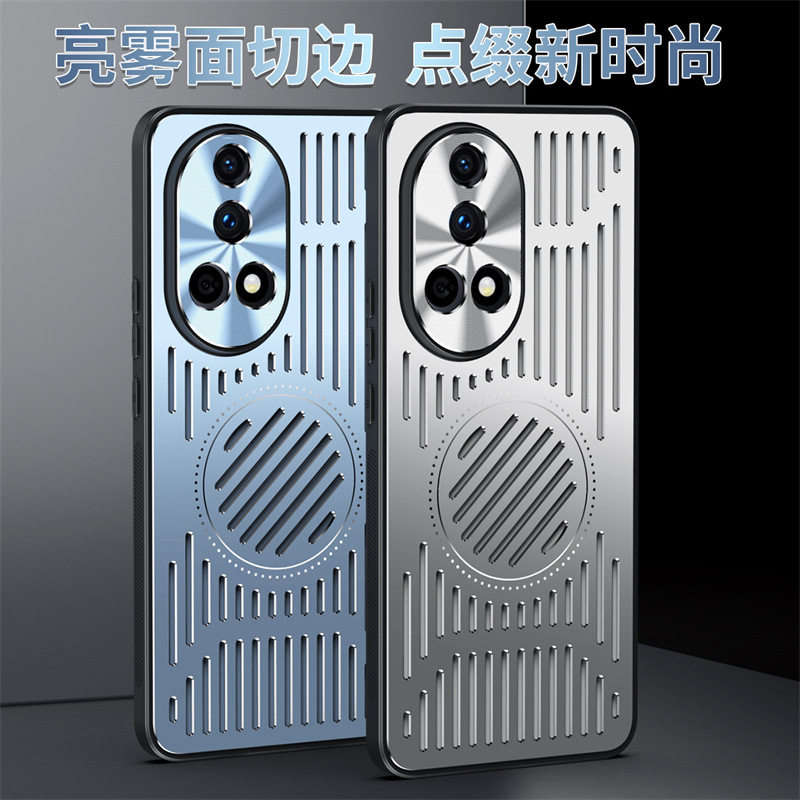 适用华为nova12手机壳金属镂空散热nova11pro内置磁吸FOA一AL00全包保护套GOA一AL80高级感男士novo新品高端