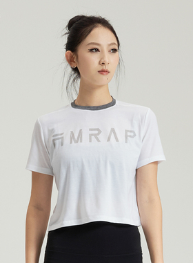 AMRAP女士短袖T恤舒适圆领散热快透气运动速干T恤跑步健身上衣