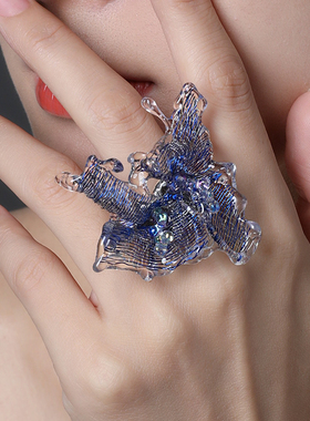 ATRIALSENSING设计师款花朵戒指时尚轻奢烟花高级浪姐邓萃雯同款