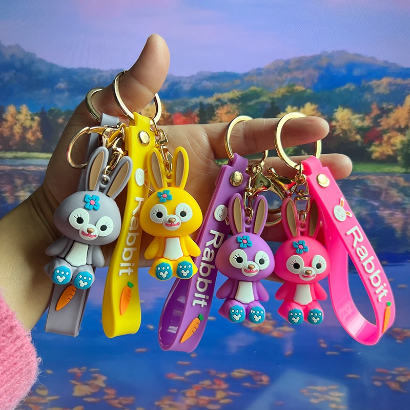 动漫兔子钥匙扣挂件卡通星戴露公仔挂饰汽车书包钥匙链礼品批发