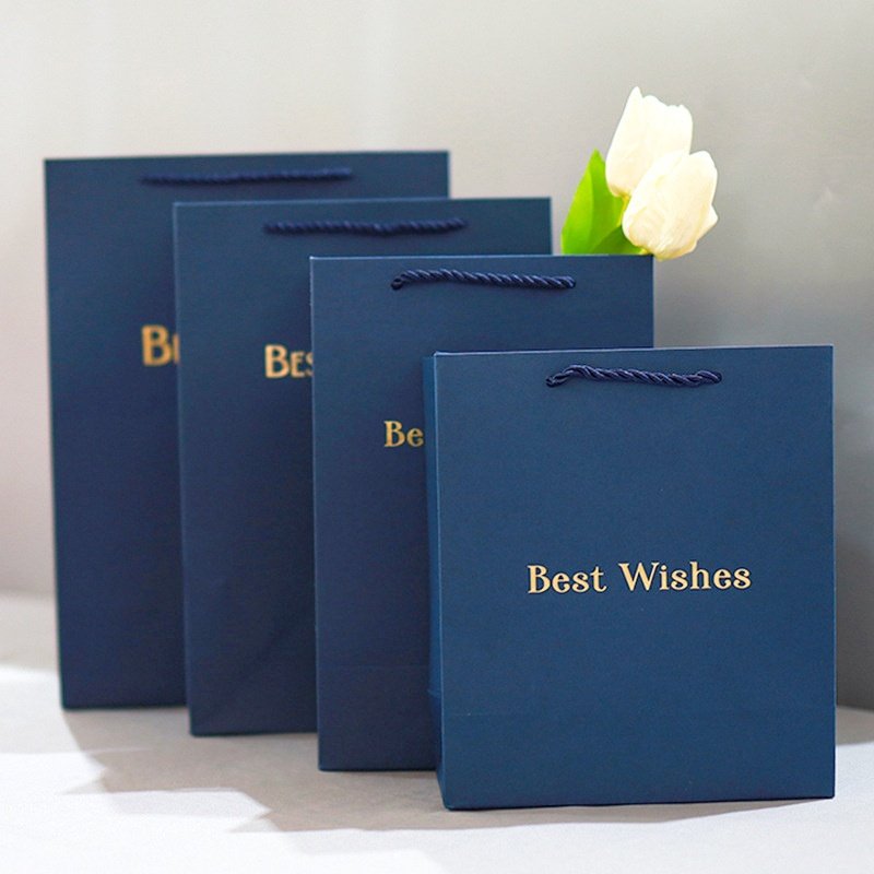 厂家大号服装购物纸袋加厚高档手提袋礼物包装袋蓝色袋子现货批发