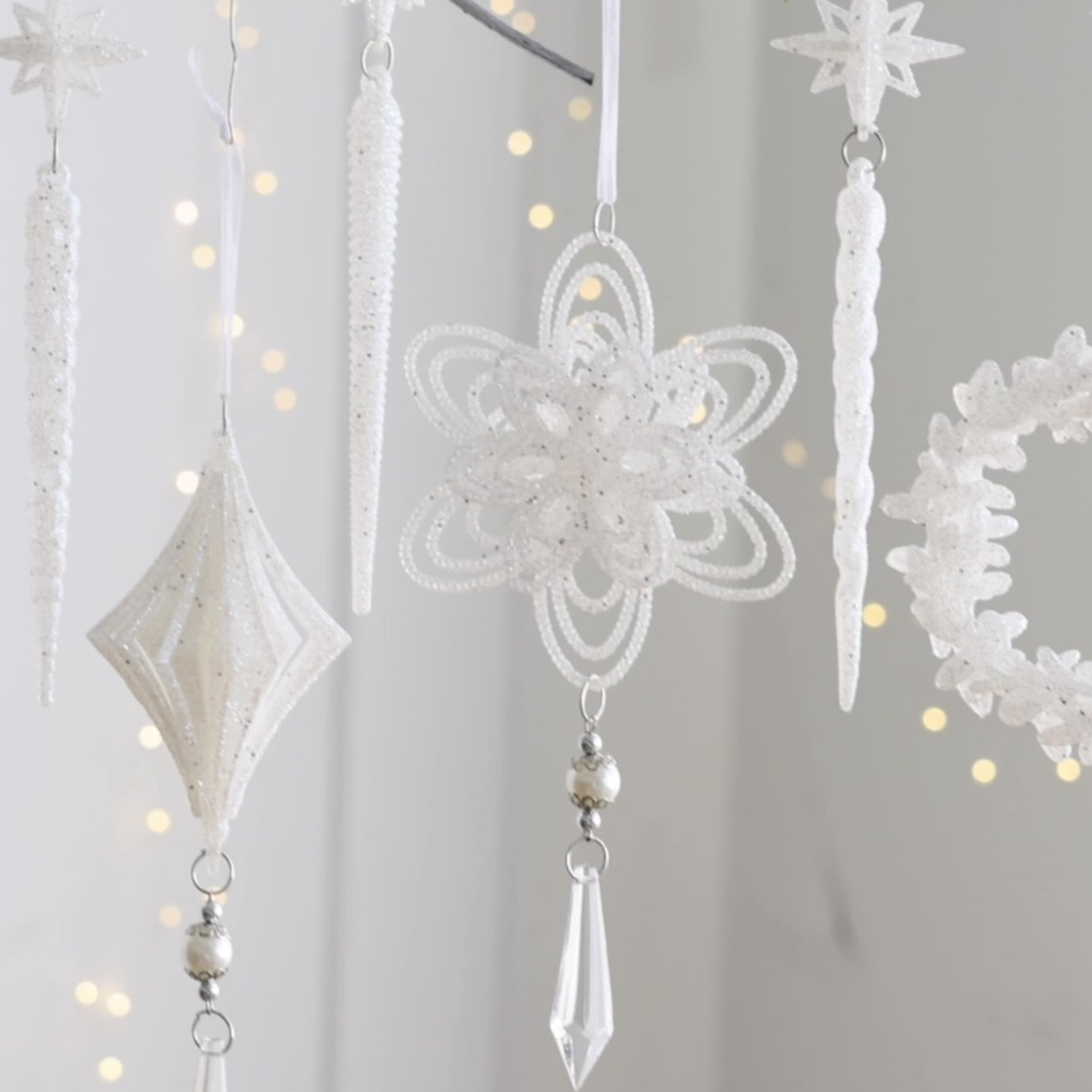 圣诞节装饰品白色糖果挂饰风铃挂件银色海螺钥匙多款挂件跨境