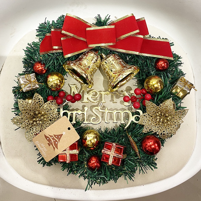 圣诞花环30/40/50/60CM圣诞装饰门挂藤圈花圈 酒店商场布置场批发