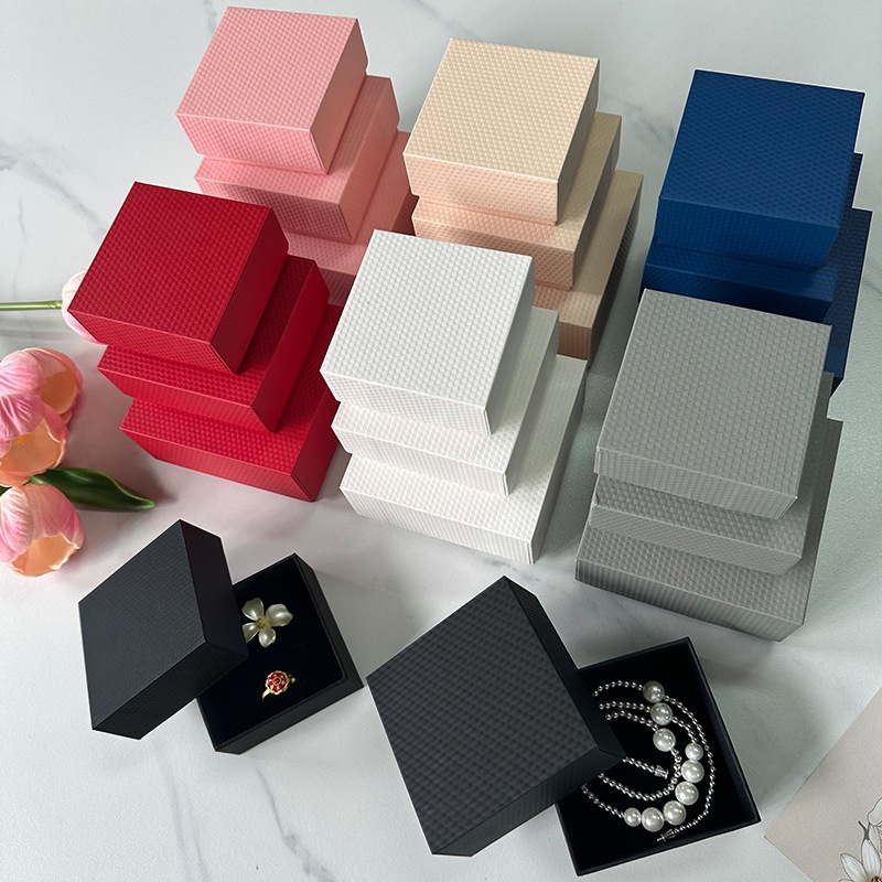 厂家现货天地盖饰品盒纯色高档项链耳环戒指盒珠宝首饰收纳包装盒