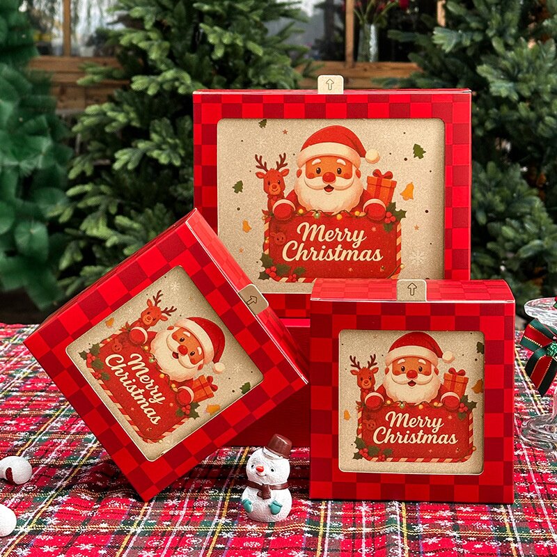 创意新款圣诞礼物盒糖果饼干礼品盒平安夜平安果包装盒苹果礼盒
