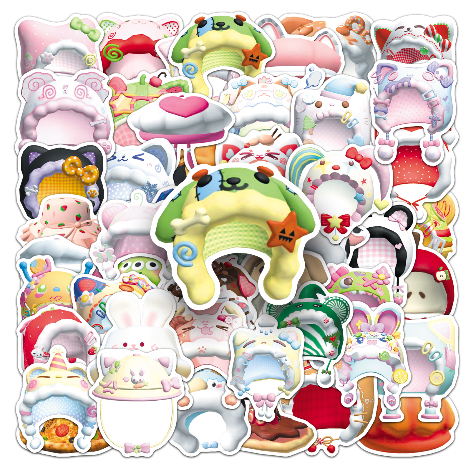 100张超萌帽子造型手账贴纸