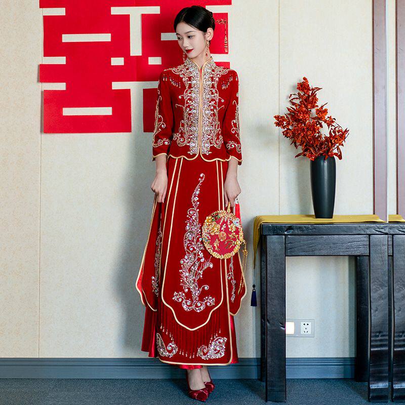 秀禾服2025年新娘结婚嫁衣中式婚纱礼服重工款敬酒服秀和国潮风厂