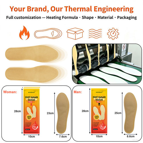 发热鞋垫厂家foot warmer insoles加工俄罗斯艾草自发热鞋垫