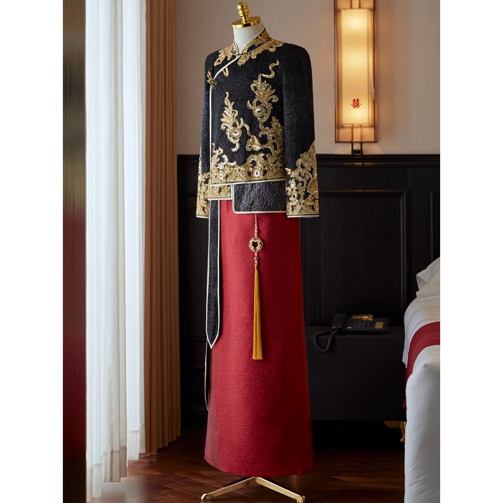 秀禾服男2024新中式结婚新郎敬酒服汉服男士结婚礼服男款婚服大码