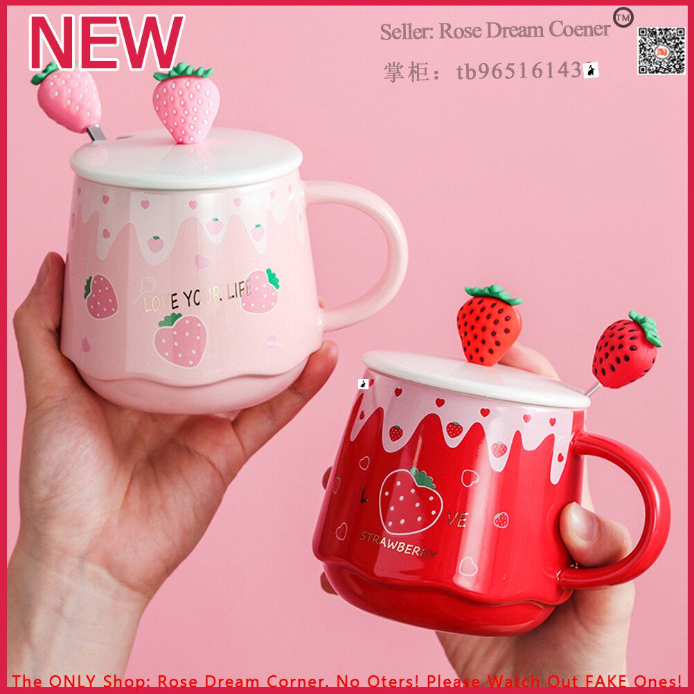 cute coffee mug strawberry tea cup couple gift girls gifts
