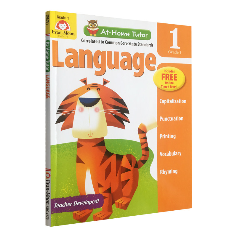 英文原版 Evan-Moor At Home Tutor Language Grade 1 家中导师系列 英语阅读 一年级 英文原版教辅 evanmoor