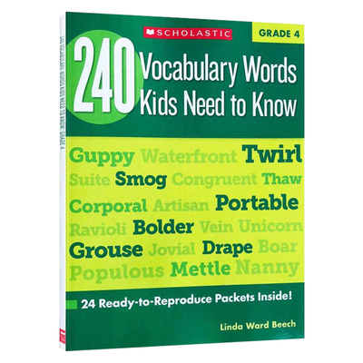 240 Vocabulary Words Kids Need to Know: Grade 4 进口英文原版 四年级孩子需要知道的240个单词词汇 教辅词典