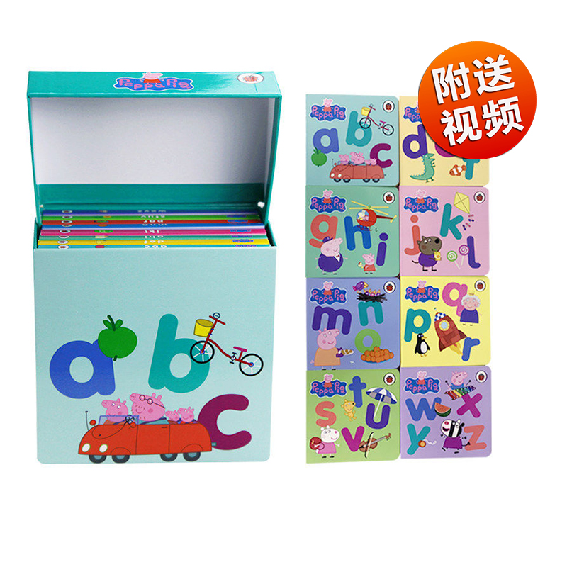 Peppa Pig 粉红猪小妹 8册套装 儿童英语启蒙绘本 英文原版进口 小猪佩奇Peppa's Alphabet BOX 0-4-6岁字母认知纸板书 礼品盒装
