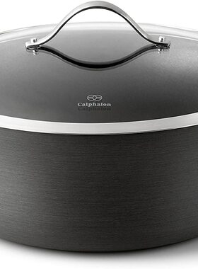 美国代购Calphalon Contemporary 硬质氧化铝不粘锅汤锅5夸脱