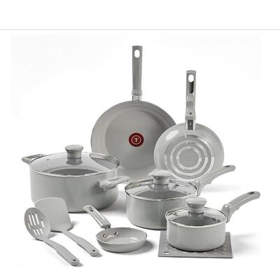 美国代购T-fal  Ceramic Non Stick Cookware Set 陶瓷不粘锅套装