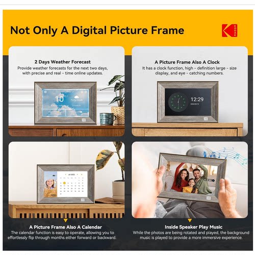 美国代购KODAK Wooden WiFi Digital Picture Frame电子相框 110v