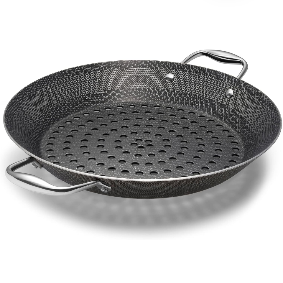 美国代购HexClad Hybrid Nonstick BBQ Grill Pan 不粘烧烤盘