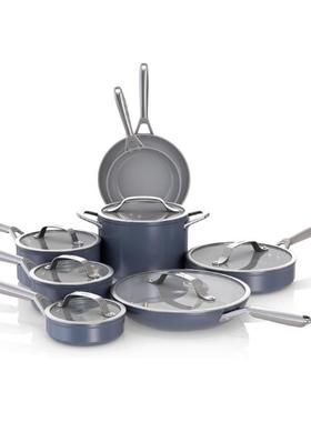 美国代购Ninja Ceramic Pro Cookware Set 陶瓷涂层不粘锅具套装