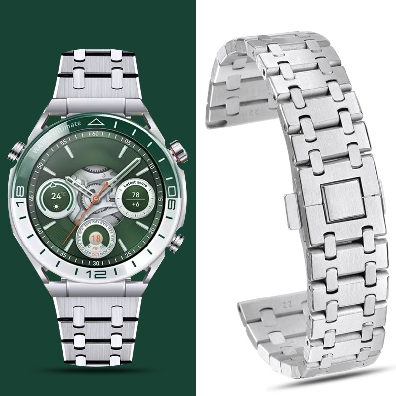 适用华为WATCH Ultimate 非凡大师 绿野传奇手表精钢表带WATCH5新款watchgt5/4/3/2 Pro智能运动金属钢手表链