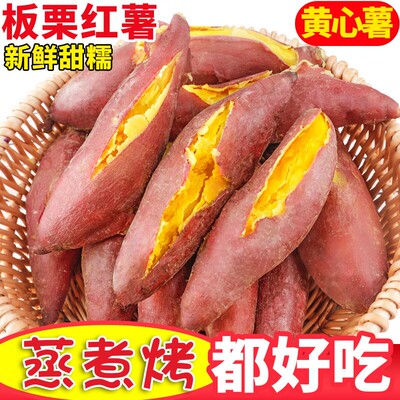 陕西板栗红薯新鲜现挖粉面干甜小番薯农家地瓜自种黄心西瓜沙地
