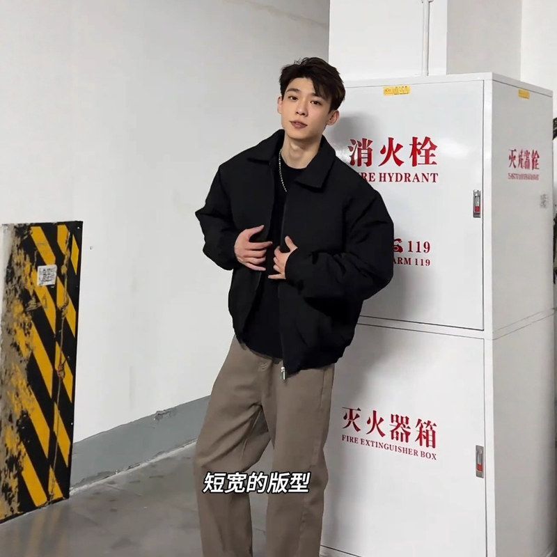 短反夹克痞帅棉服球服anfit飞行