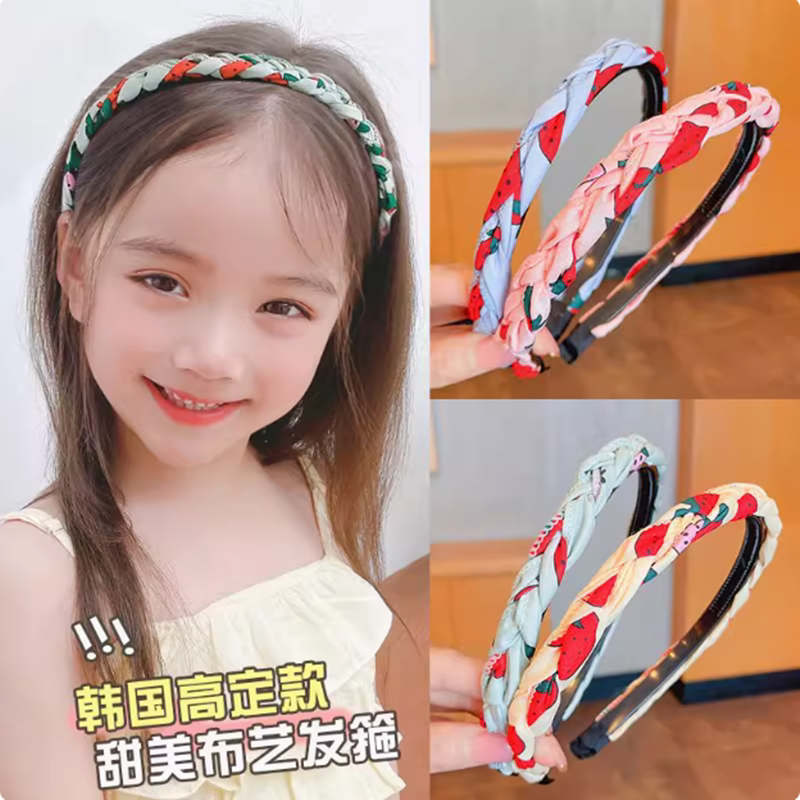 布艺麻花发箍女童韩国不伤头带齿防滑压发小女孩儿童发卡头箍发饰