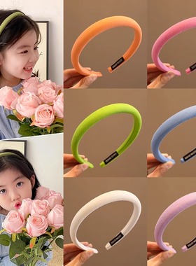 2023韩国新款儿童发箍刘亦菲同款绿色头箍发卡女童高颜值发捆头饰