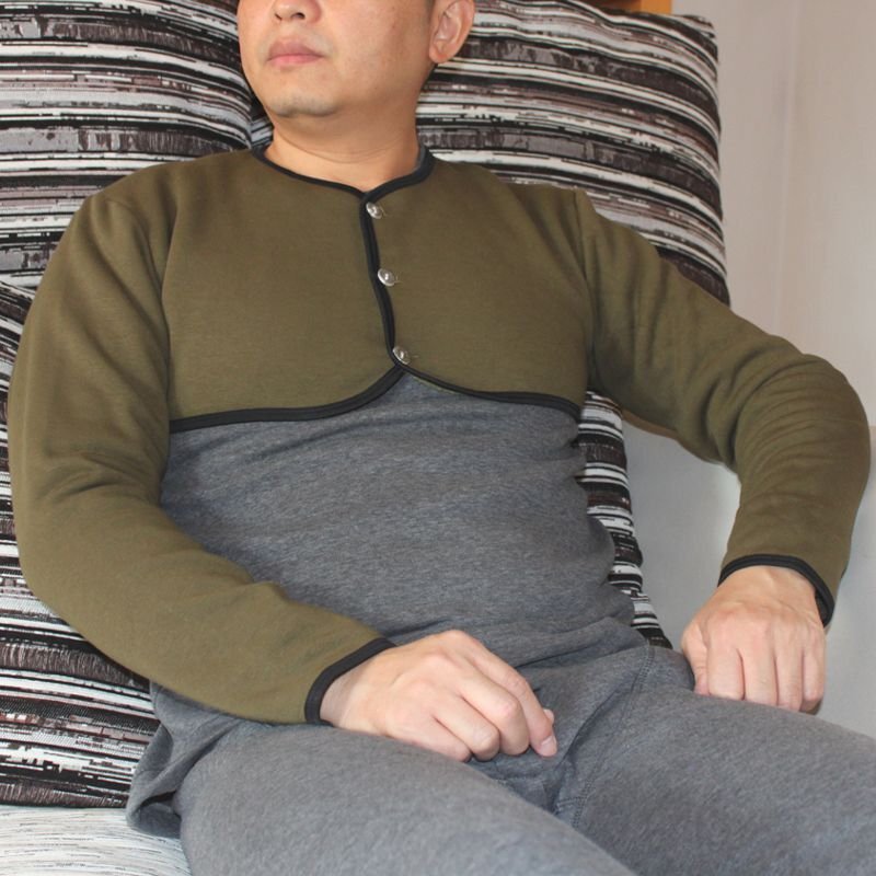 现货速发保暖护肩男士周肩炎中老年睡觉护背防寒背心棉加绒护肩膀