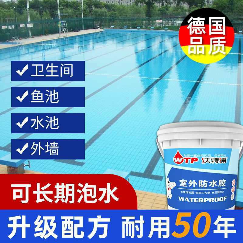 新款水池室外防水胶外墙防水涂料屋顶防水补漏材料鱼池楼顶裂缝堵