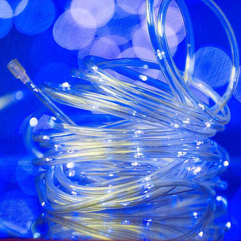 太阳能灯带led户外防水彩灯管子铜线灯庭院灯节日装饰灯七彩灯串