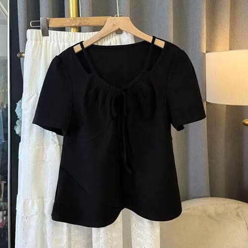 大码女装胖mm夏季新款短袖T恤