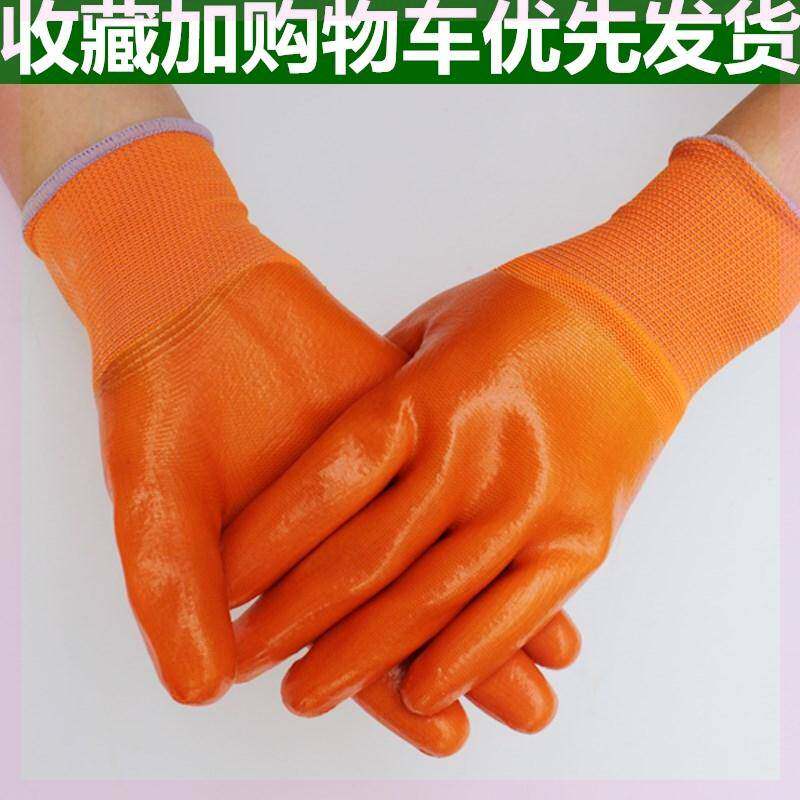 夏季防滑胶手套手套民用牛筋防臭防静电新宇耐油男人手套透气水。
