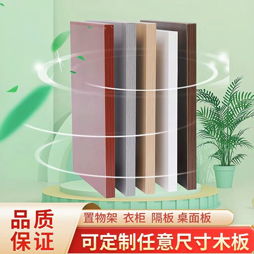 实木免漆生态板整张衣柜家具分层隔板防水桌面板墙上置物架一字板