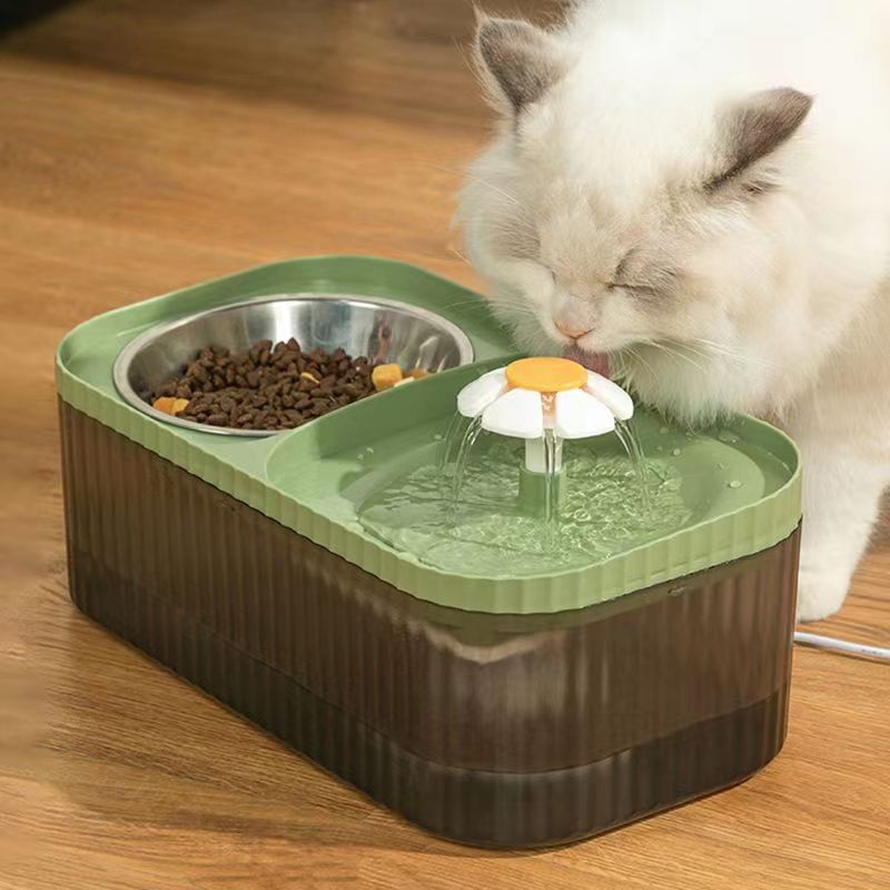 猫咪饮水机自动循环流动活水饮水器喂食喝水二合一狗狗水盆饭碗