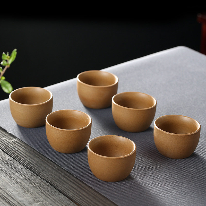 粗陶功夫茶具小茶杯陶瓷个人杯茶碗茶盏品茗杯茶艺紫砂杯茶赵之孙