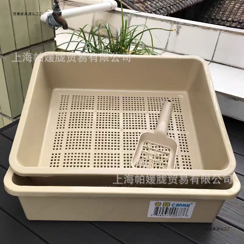 松木专用猫砂盆半封闭大号双层猫屎厕所猫咪用品送铲子龟苗养育盘