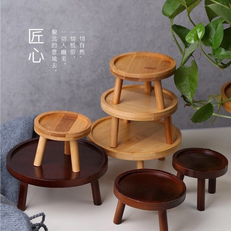花盆托盘实木花架子室内桌面客厅盆栽植物多肉绿萝落地式花瓶底座