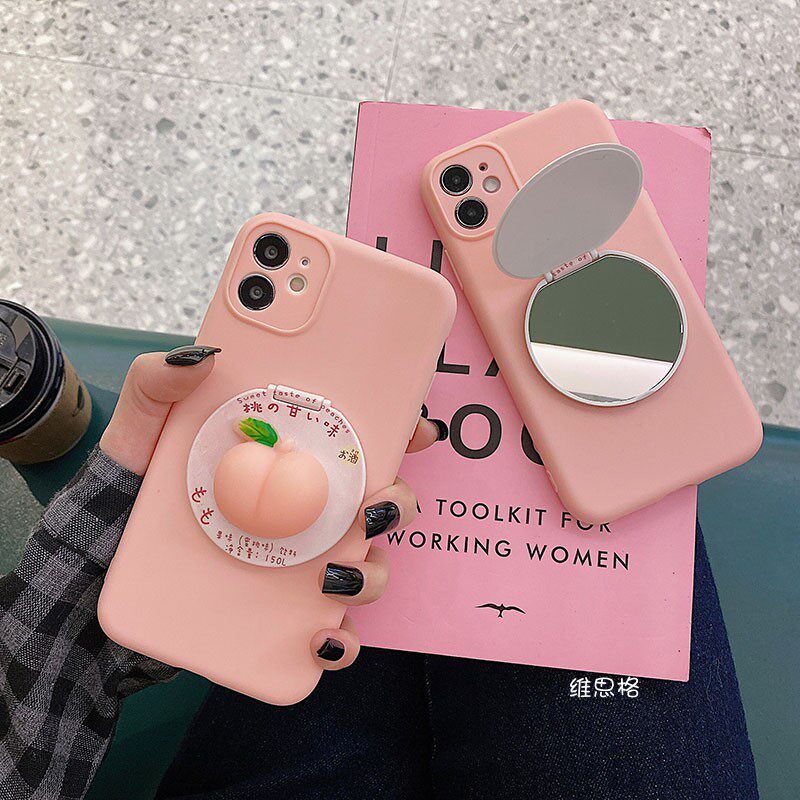 解压捏捏屁屁桃子适用苹果12手机壳iphone12promax粉色pro立体max