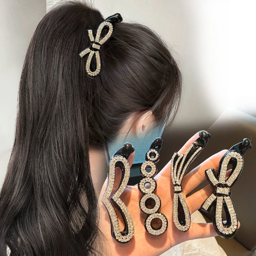 防滑水钻马尾夹简约香蕉夹竖夹