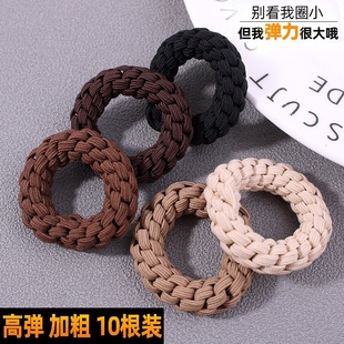 耐用高弹力加粗款 皮筋手工麻花头绳发圈日韩麻花皮套扎高马尾头饰
