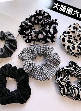 黑色大肠发圈复古扎头发皮筋简约头花马尾发绳饰品高级感头绳头饰