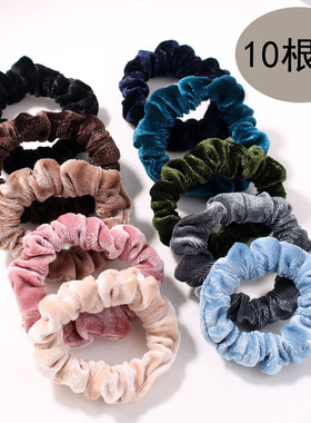 气质丝绒小肠发圈秋冬丸子头扎头皮筋简约发绳高弹力耐用头绳发饰