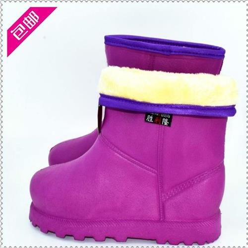 新款紫色结实超轻加绒雨靴防滑水靴粉色耐磨橡胶底U新U品冬款保暖,居家日用,雨鞋/雨靴,淘宝优惠券,粉丝福利购,淘宝优惠卷