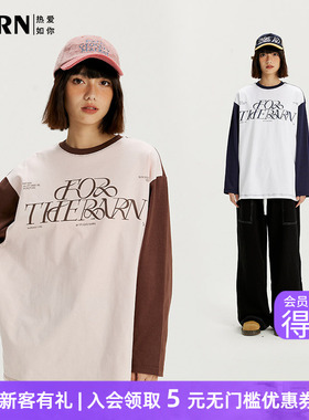 RARN/热爱如你撞色文字印花长袖T恤RA23AW033
